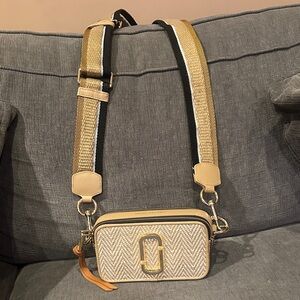 Marc Jacobs Tan and Gold Crossbody Bag